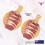 10 steaks offer AUS Grass-Fed Beef Striploin